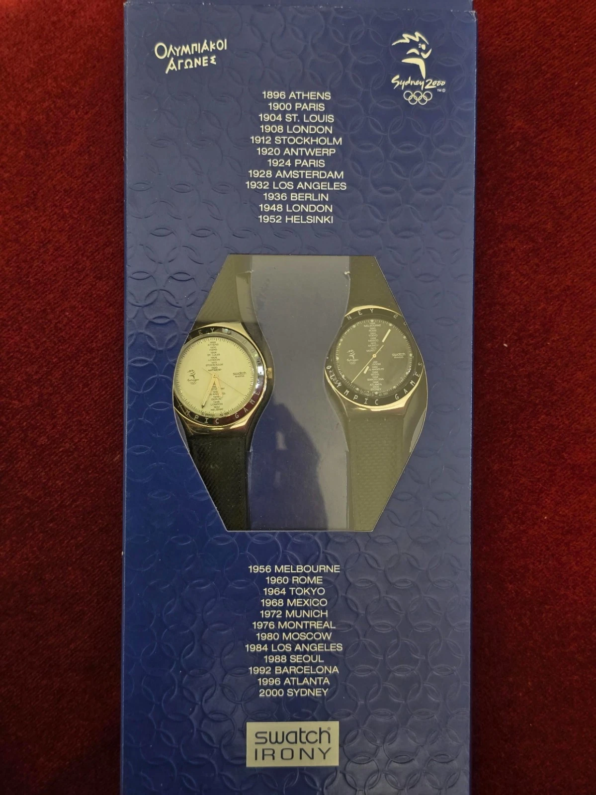 SWATCH IRONY SWAGMEN YGS113 YGS 114 BLACK WHITE OLYMPIC SYDNEY 2000 COLLECTOR SET