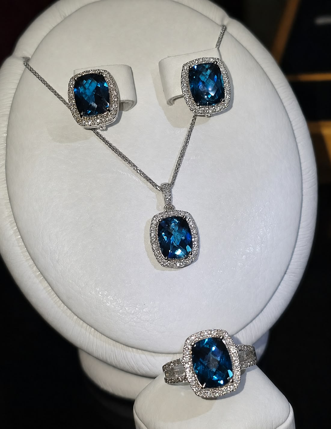 London Blue Topas with Diamonds
